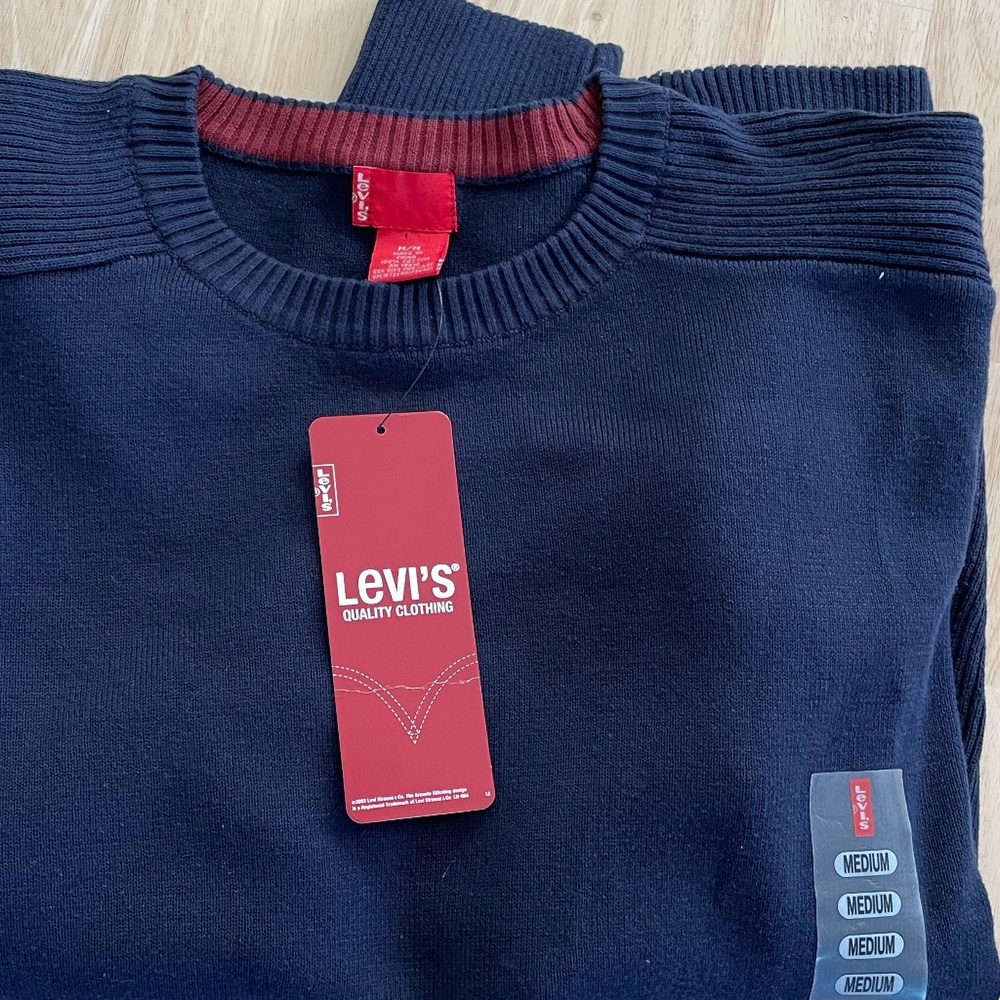 Levi's Crew Neck Sweater for Men Navy Blue NWT
